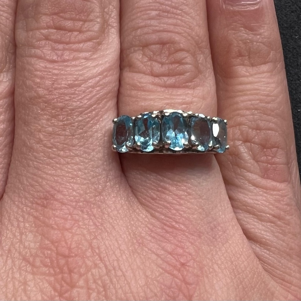 Vintage Sterling Silver Blue Topaz Ring